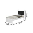 Cama Barcelona Solteiro Branco Com Preto – Tebarrot Móveis