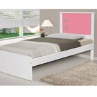 Cama Barcelona Solteiro Branco Com Rosa - Tebarrot Móveis