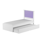 Cama Barcelona Solteiro Com Auxiliar Branco Com Lilás – Tebar