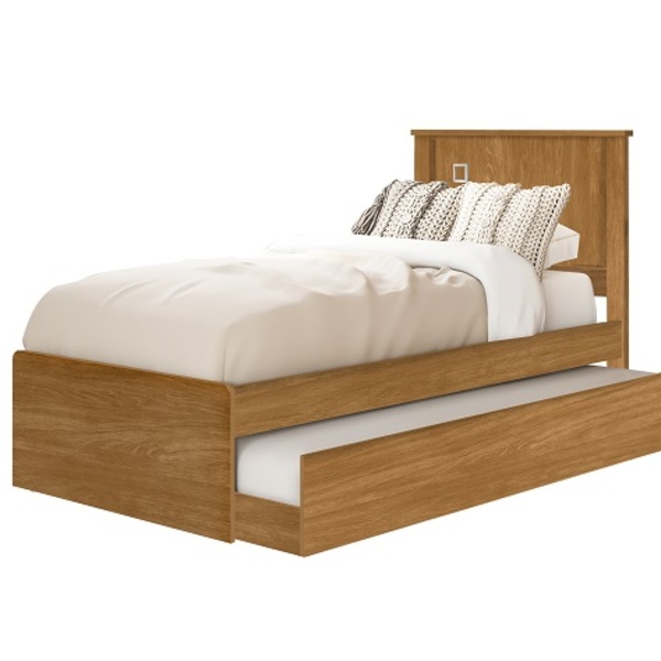 Cama Barcelona Solteiro Com Auxiliar Nature – Tebarrot Móveis