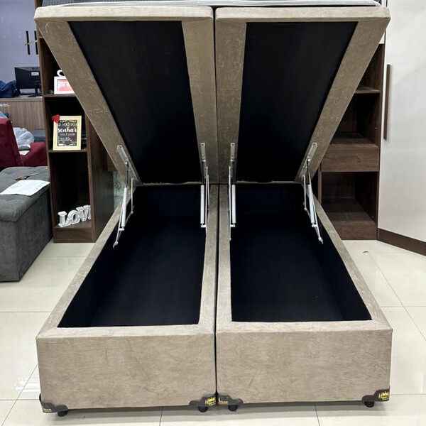 Cama Baú Bipartido Casal  1 38 X 1 88 Com 4 Articulações Blin