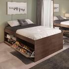 Cama Bau Casal Com Sapateira Embutida Chocolate Vanessa Framar