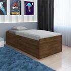 Cama Baú Espaçosa Solteiro Camila Malbec Com Colchão