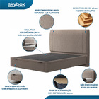 Cama Baú Flutuante Space Casal Linho - Skybox - Bege