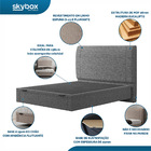 Cama Baú Flutuante Space Casal Linho - Skybox - Cinza