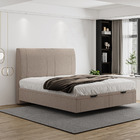Cama Baú Flutuante Space King Size Linho - Skybox - Bege