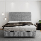 Cama Baú Flutuante Space King Size Linho - Skybox - Cinza