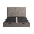 Cama Baú Flutuante Space King Size Linho - Skybox - Marrom