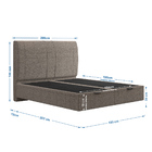 Cama Baú Flutuante Space King Size Linho - Skybox - Marrom
