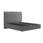 Cama Baú Flutuante Space Queen Size Linho - Skybox - Cinza