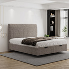 Cama Baú Flutuante Space Queen Size Linho - Skybox - Marrom