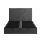 Cama Baú Flutuante Space Queen Size Linho - Skybox - Preto