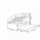 Cama Baú Framar Móveis Larissa Solteiro  Com Auxiliar Cor Bra