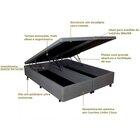 Cama Baú Queen Em Courino 158cm X198cm Madeira Em Eucalipto C