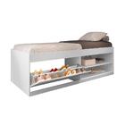 Cama Bau Solteiro Com Colchão E Sapateira Embutida Branco Van