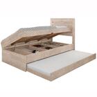 Cama Baú Solteiro Larissa Amarula Com Aux. Com Colchões