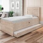 Cama Baú Solteiro Larissa Amarula Com Aux. Com Colchões