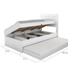 Cama Bau Solteiro Larissa Branca Com Auxiliar Framar