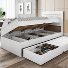 Cama Bau Solteiro Larissa Branca Com Bau Auxiliar Framar