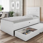 Cama Bau Solteiro Larissa Branca Com Bau Auxiliar Framar