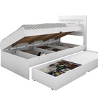 Cama Bau Solteiro Larissa Branca Com Bau Auxiliar Framar