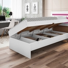 Cama Baú Solteiro Larissa Branco E Rosa Com Colchão