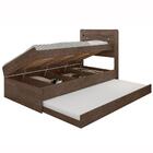 Cama Baú Solteiro Larissa Chocolate Com Auxiliar