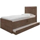 Cama Baú Solteiro Larissa Chocolate Com Auxiliar