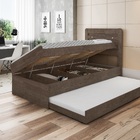 Cama Baú Solteiro Larissa Chocolate Com Auxiliar Framar