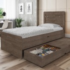 Cama Baú Solteiro Larissa Chocolate Com Baú Auxiliar Framar