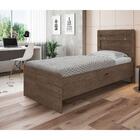 Cama Baú Solteiro Larissa Chocolate Com Colchão
