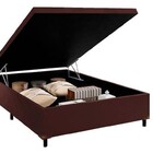 Cama Baú Universal Blindada Casal 138x188 Corino Marrom