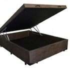 Cama Baú Universal Blindada Casal 138x188 Sued Marrom