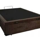 Cama Baú Universal Blindada Casal 138x188 Sued Marrom