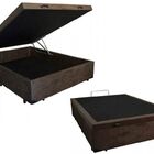 Cama Baú Universal Blindada Casal 138x188 Sued Marrom