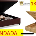 Cama Baú Universal Blindada Casal 138x188 Sued Marrom