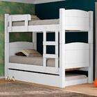 Cama Beliche Em Mdf Com Auxiliar Solteiro Branco Ana Paula Fr