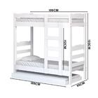 Cama Beliche Madeira Maciça Alta Com Auxiliar Solteiro Life B