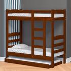 Cama Beliche Madeira Maciça Alta Com Auxiliar Solteiro Life C