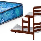 Cama Beliche Madeira Maciça Castanho Bahia Nemargi Com 2 Colc