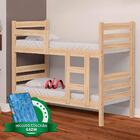 Cama Beliche Madeira Maciça Crua Bahia Nemargi Com 2 Colchões