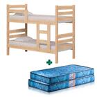 Cama Beliche Madeira Maciça Crua Bahia Nemargi Com 2 Colchões
