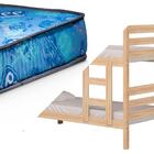 Cama Beliche Madeira Maciça Crua Bahia Nemargi Com 2 Colchões