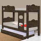 Cama Beliche Romeno Nogal Com Auxiliar