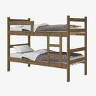 Cama Beliche Solteiro Porto Com Escada E Colchão - Castanho -