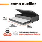 Cama Bibox Baú Com Colchão Fort Solteiro E Cama Auxiliar Conj