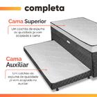 Cama Bibox Com Baú Solteiro Ortopédica Com Cama Auxiliar Conj