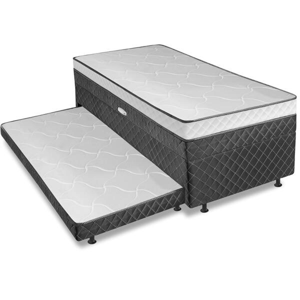 Cama Bibox Com Baú Solteiro Ortopédica Com Cama Auxiliar Conj