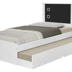 Cama Bibox Solteiro Barcelona Branco / Preto - Tebarrot