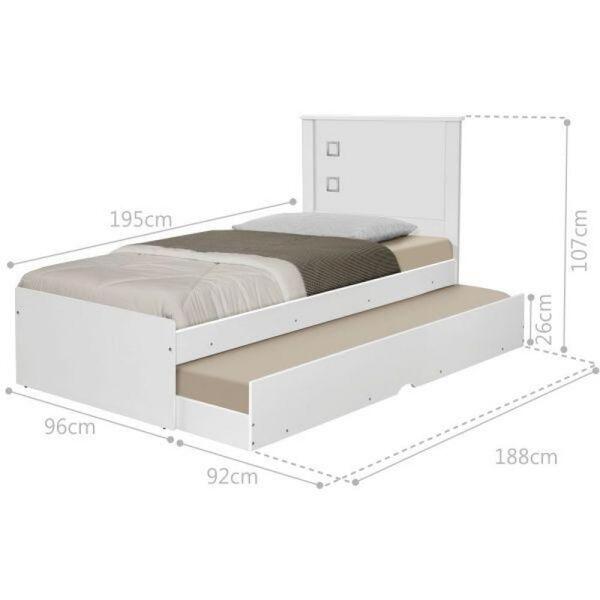 Cama Bibox Solteiro Barcelona Branco Com Colchões